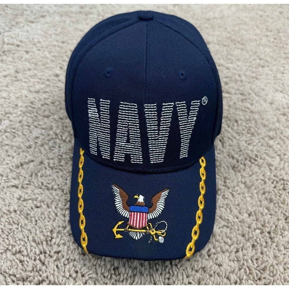 US Navy Hat Embroidered Eagle Anchor C Crested Navy Blue CAP5960 Kys Design Cap - Picture 8 of 8